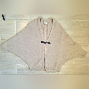 Blarney Woollen Mills Ireland Tan Wool Cardigan Sweater With Toggle - Large